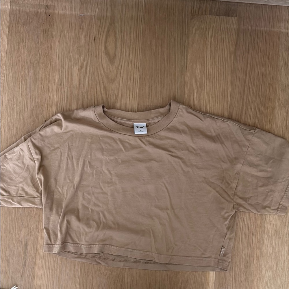 Tan Cropped T-Shirt